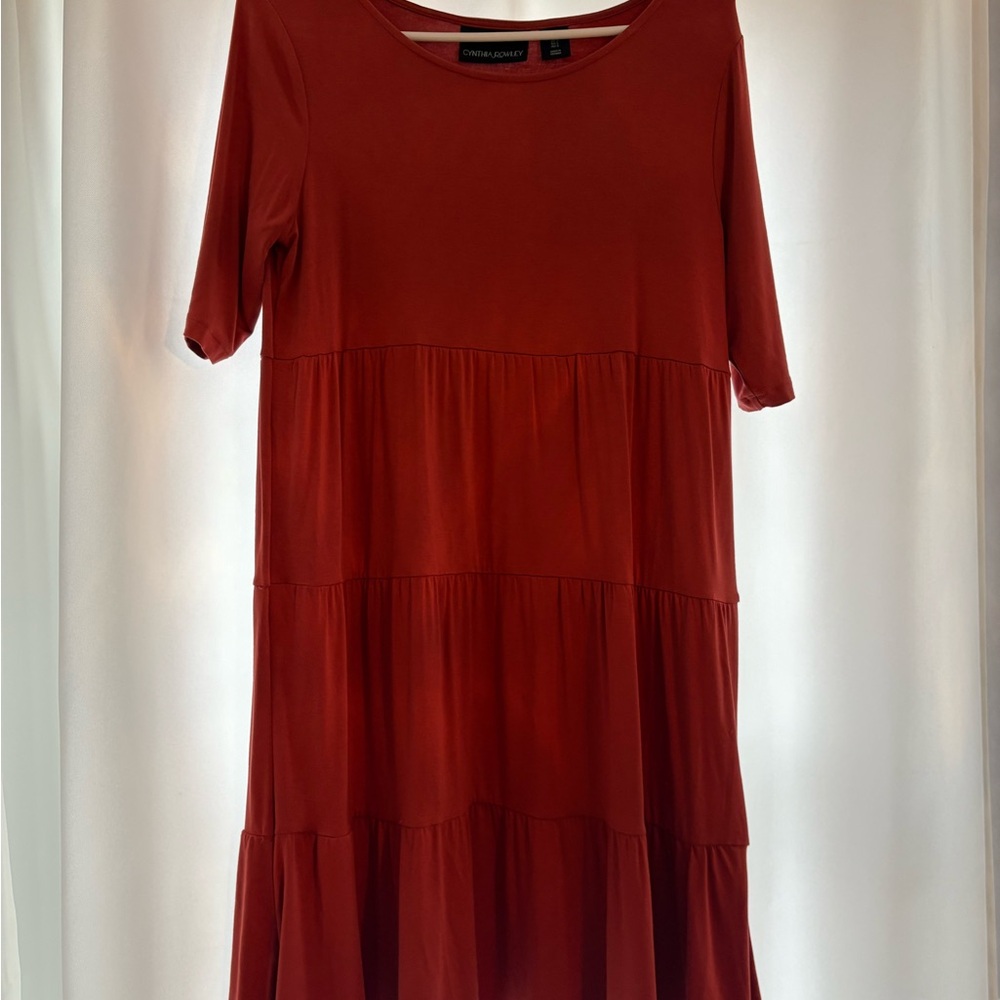 Elegant Red Tiered Dress